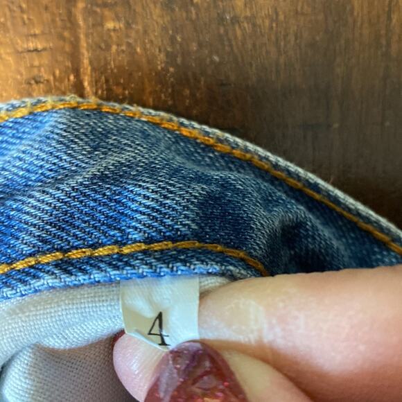 Marine Layer Celine Pencil Midi Skirt Blue Cotton Denim Size 4 - Picture 8 of 9